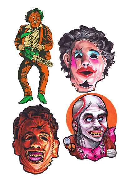 Four wall decors from the movie The Texas Chainsaw Massacre